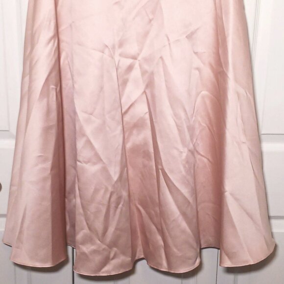 NEW Alfred Sung Spaghetti-Strap Satin Midi Dress Cameo/Blush‎ Pink Size 14 D799 - Picture 5 of 15